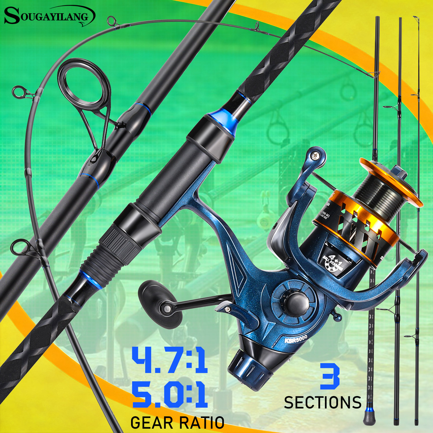 Sougayilang 3 Sections Surf Fi - Surf Reel บทวิจารณ์และราคา