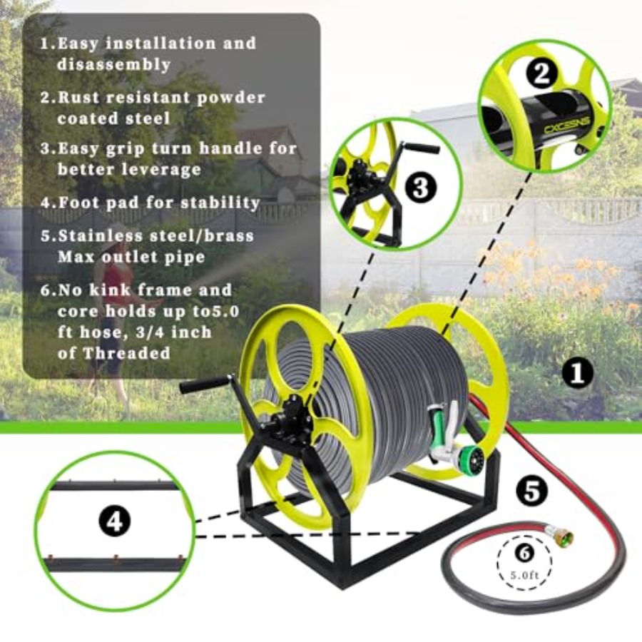 Heavy Duty Garden Hose Reel wi - Reel Handle บทวิจารณ์และราคา