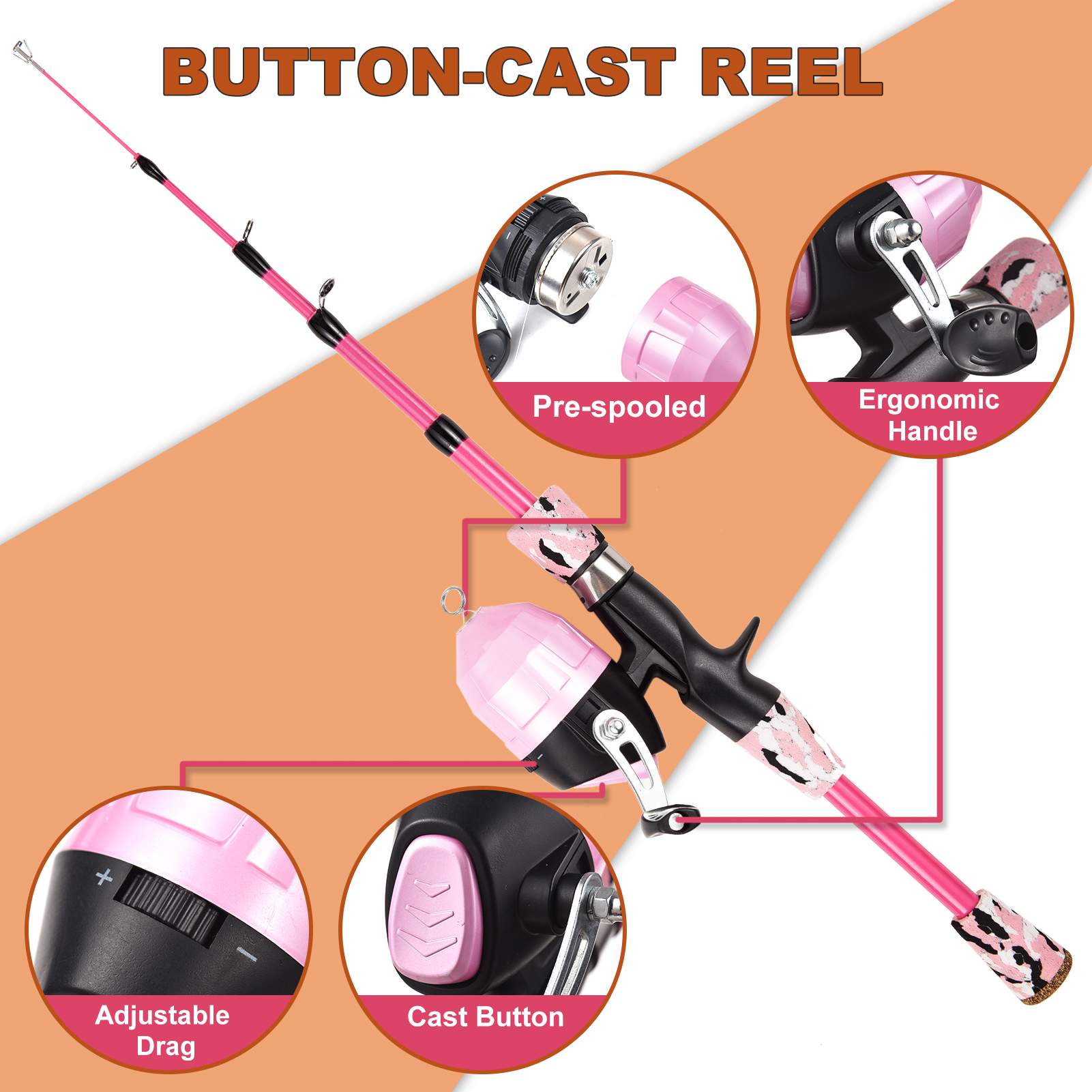 Kids Fishing Rod and Reel Comb - Spincast Reel บทวิจารณ์และราคา