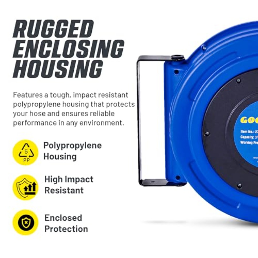 Retractable Air Hose Reel 3/8  - Reel Handle บทวิจารณ์และราคา