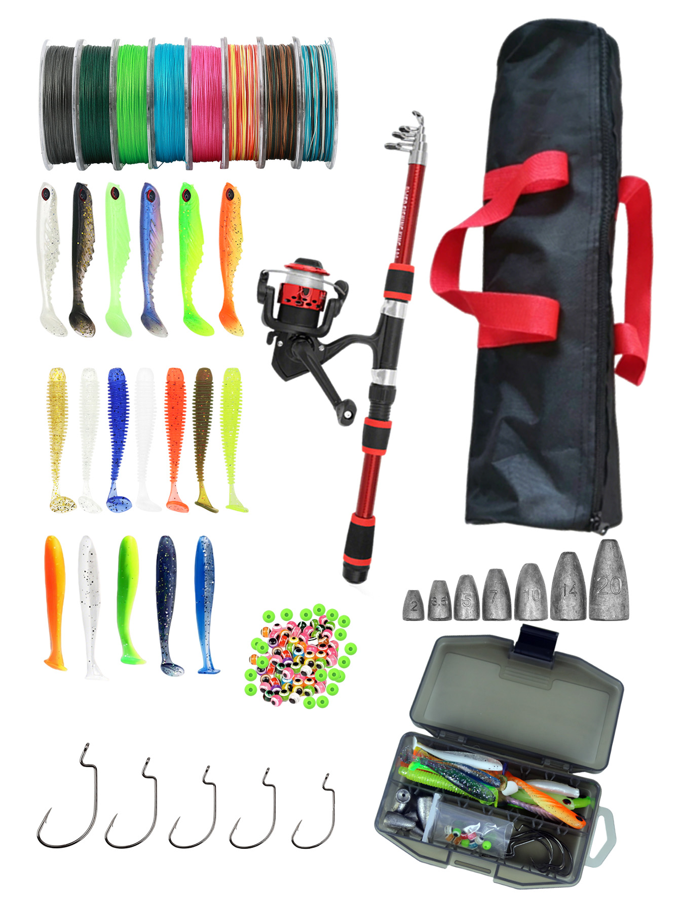 Fishing Rod Reel Combos Collap - Reel Bag บทวิจารณ์และราคา