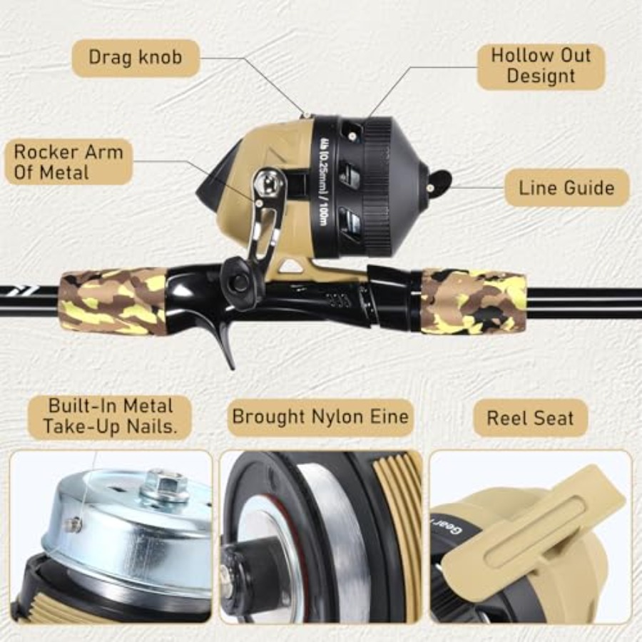 Fishing Rod and Reel Combo, Li - Spincast Reel บทวิจารณ์และราคา